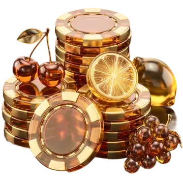 Stack of golden casino chips for Wanted Win Casino Australia payments in AUD